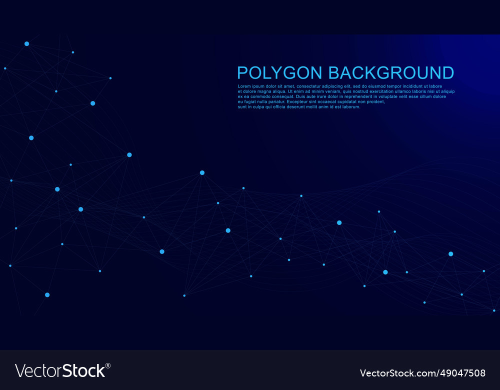 Abstract polygon background with connecting dots