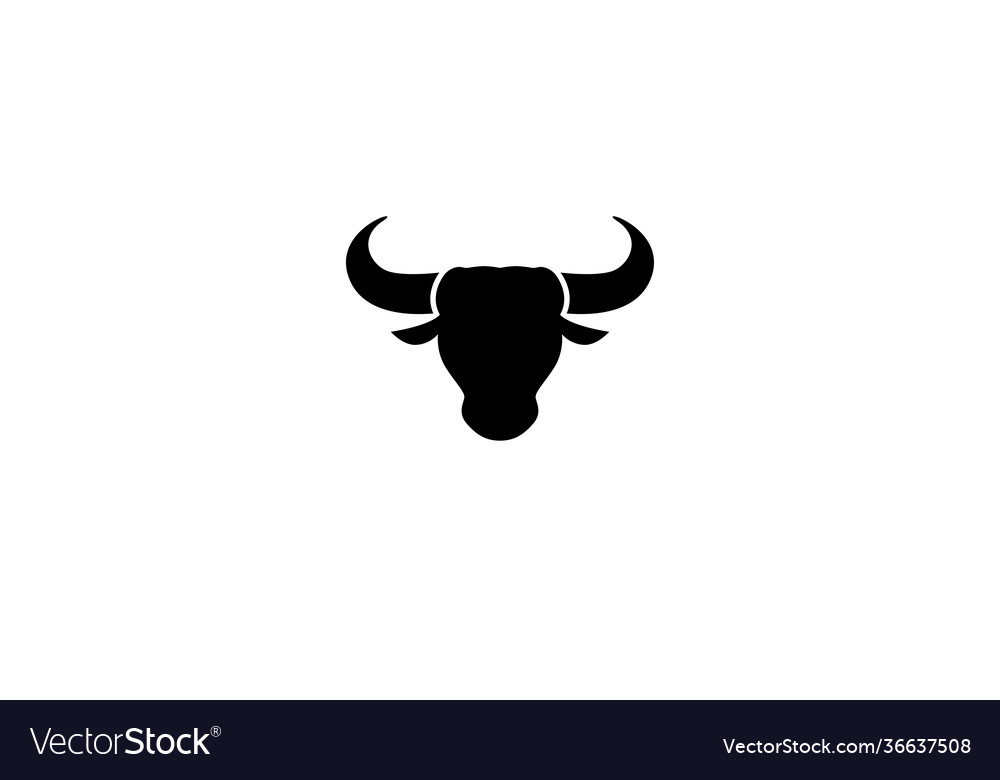 Creative bull head horn logo