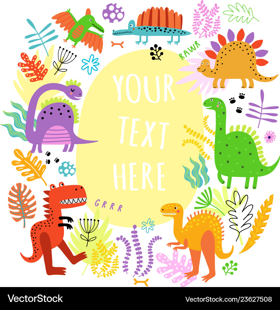 Dinosaurs background Royalty Free Vector Image