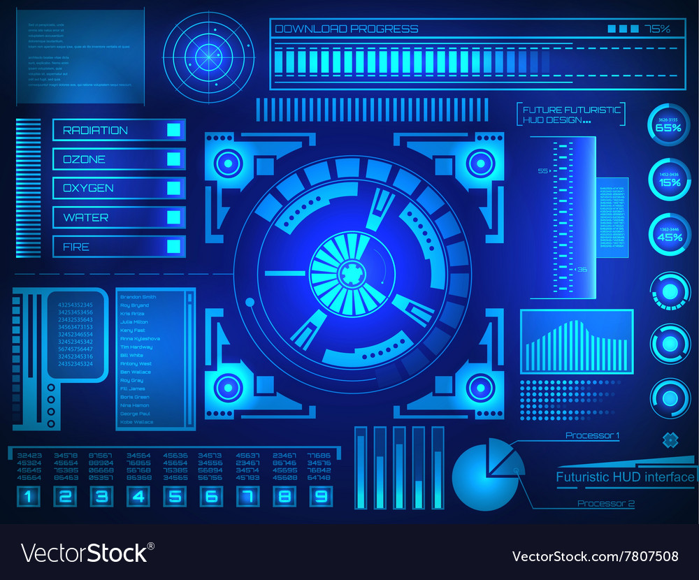 Graphic touch user interface hud