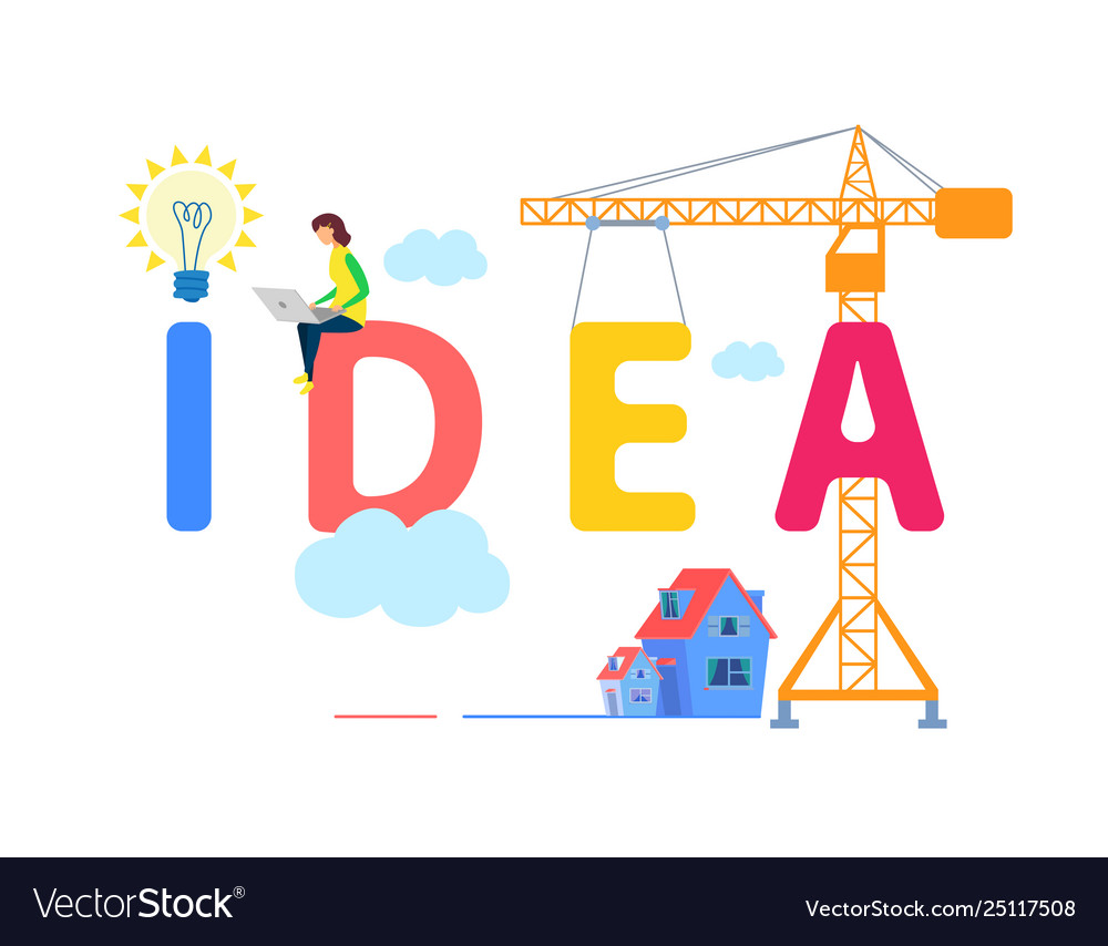 Idea banner template with multicolor typography Vector Image Idea banner template with multicolor typography