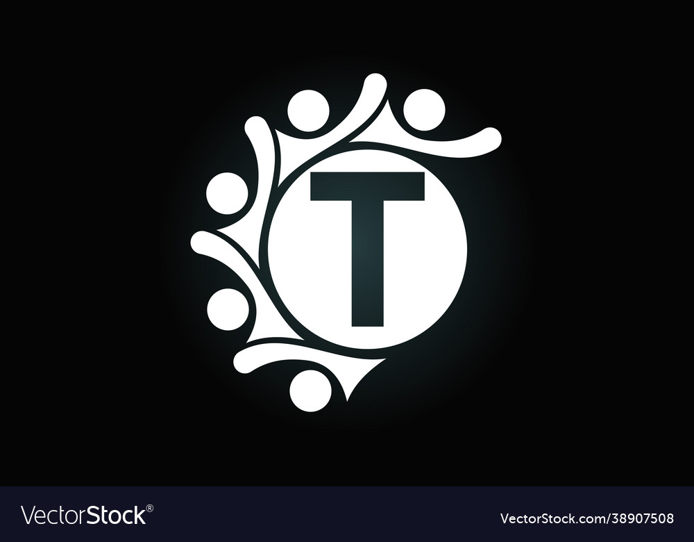 Initial t monogram alphabet with connecting Vector Image Initial t monogram alphabet with connecting