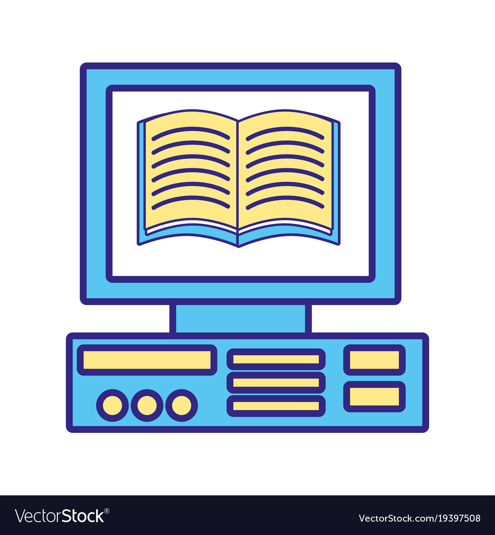 Line color book inside computer technology object