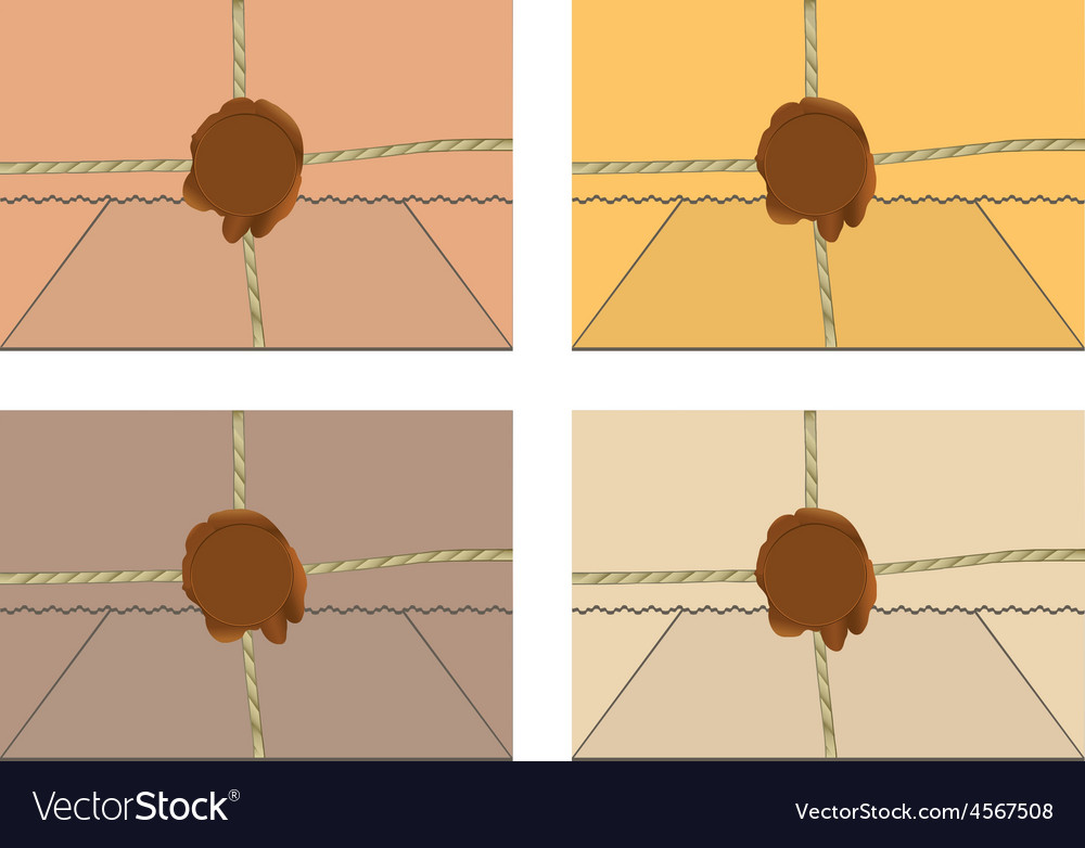 Mail envelopes or letters with wax seal Royalty Free Vector