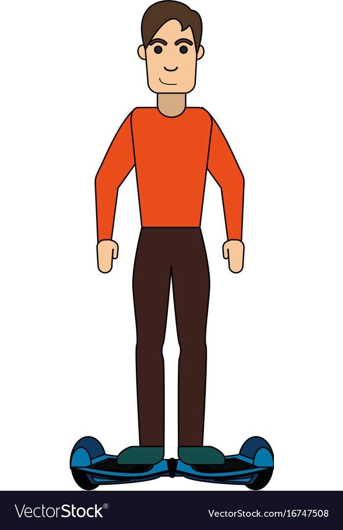 Man riding hoverboard icon image