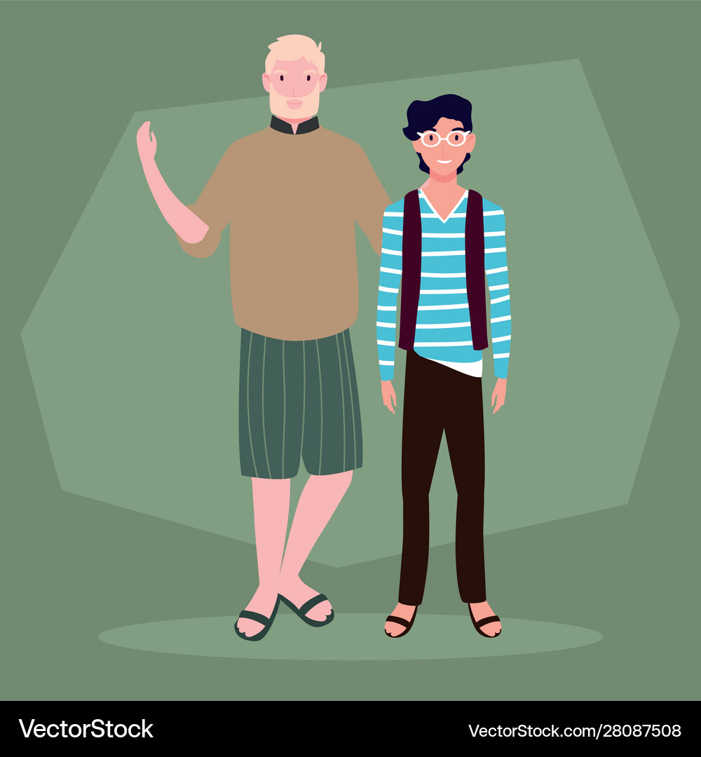 Men standing with different poses Royalty Free Vector Image