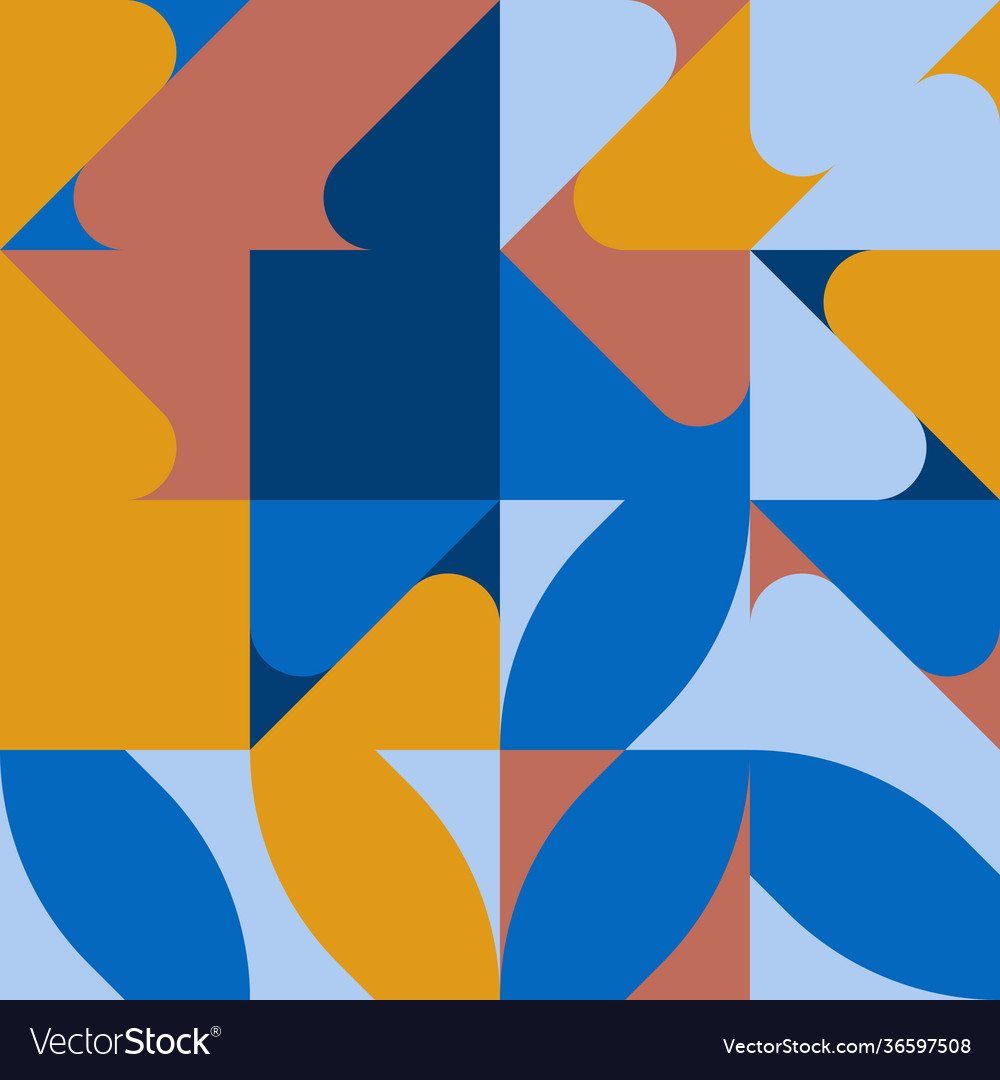 Minimal geometric pattern design in blue palette vector image Minimal geometric pattern design in blue palette