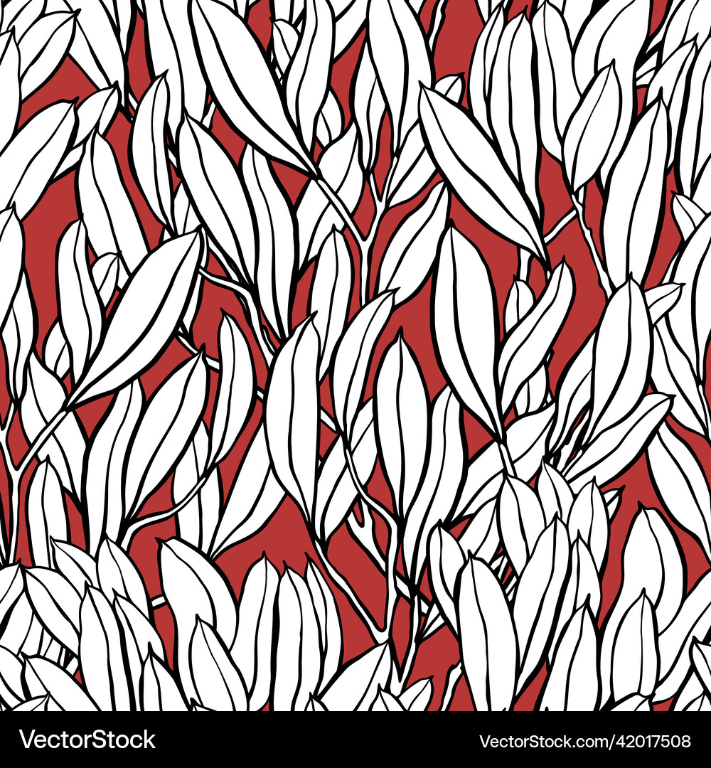 Seamless pattern with leaves and branches Vector Image