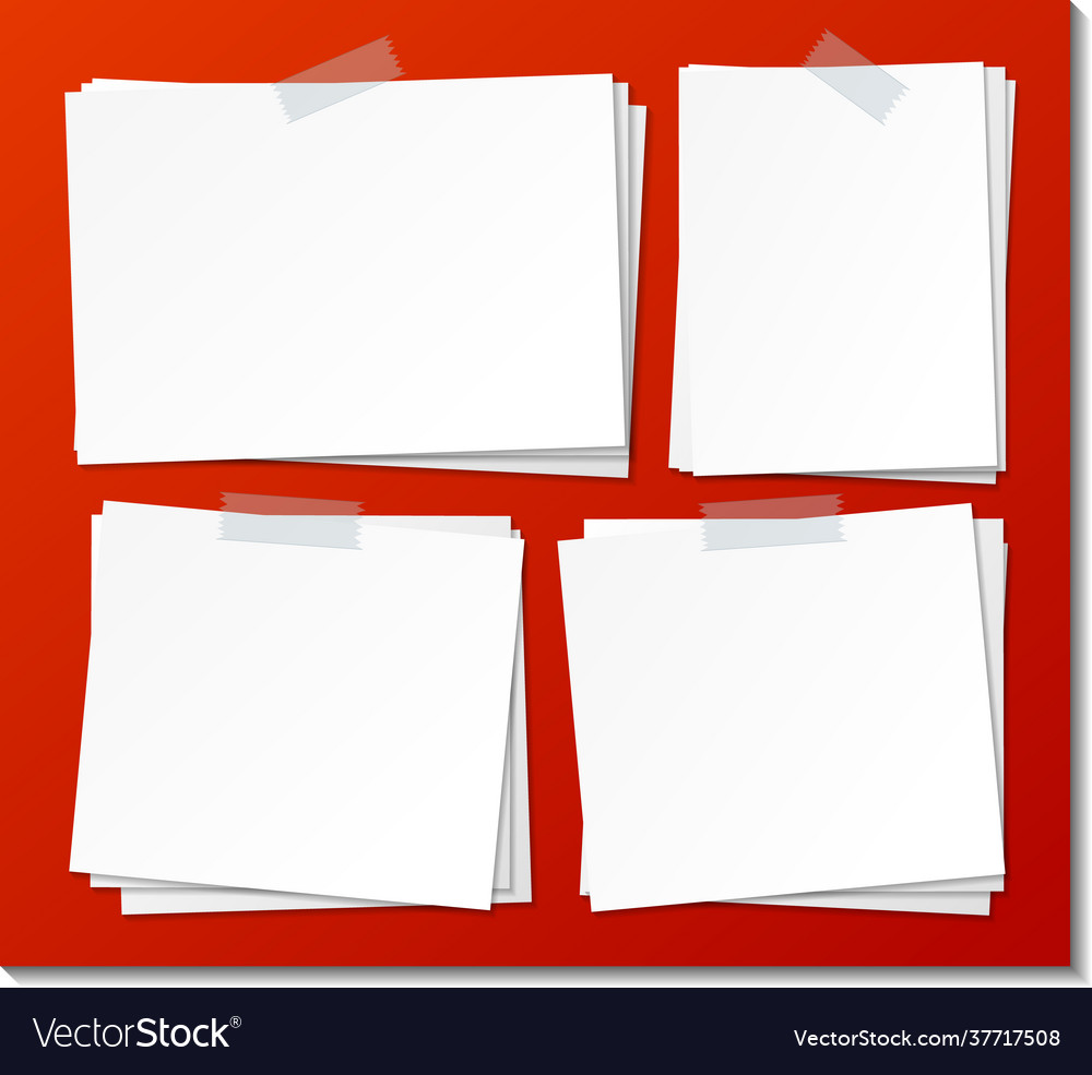 Set empty sticky note paper template