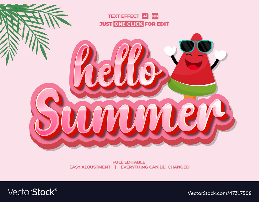 Summer event text effect editable vector image Summer event text effect editable