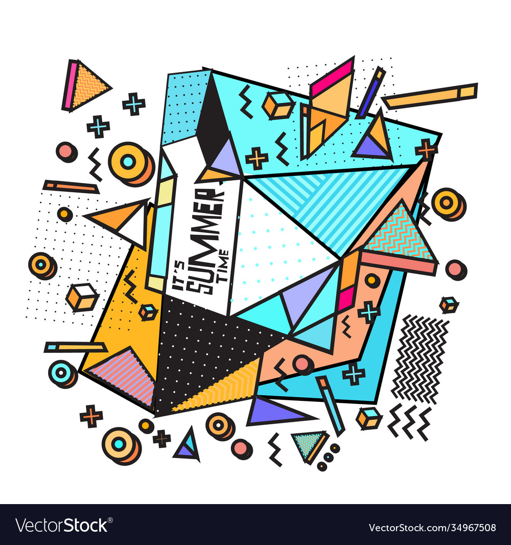Triangle geometric forms for summer design event Vector Image Triangle geometric forms for summer design event