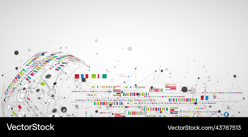 Abstract technology concept with plexus effect Vector Image
