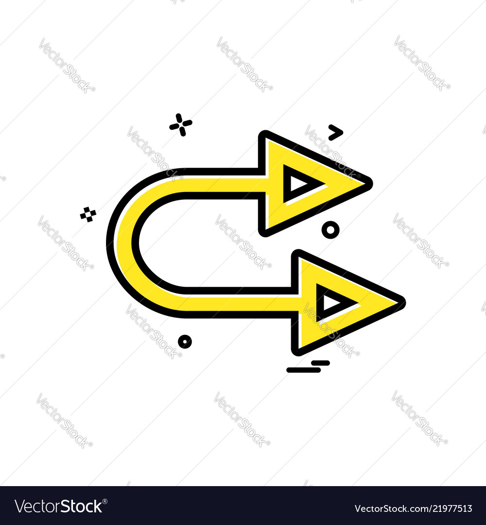 Arrow right same two way icon design vector image Arrow right same two way icon design