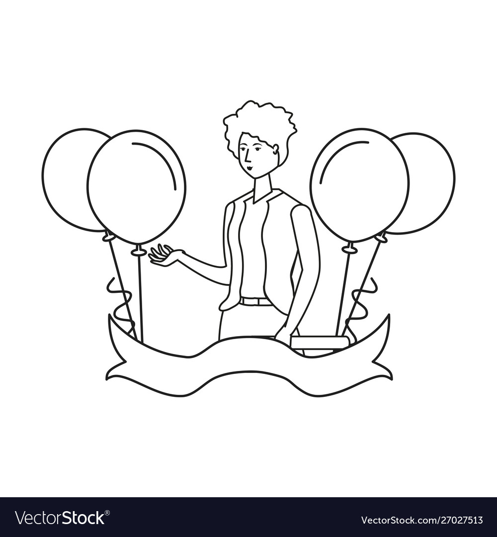 Geschäftsfrau mit Ballons Helium-Arbeitstag