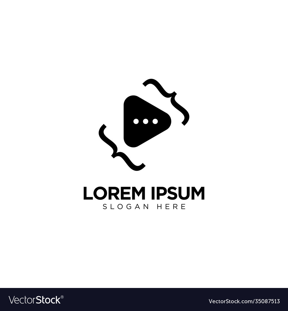 Code chat logo design communication template vector image Code chat logo design communication template