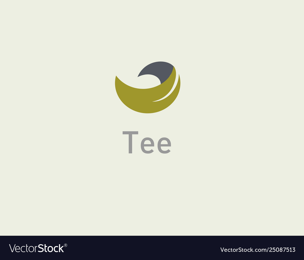 Creative logo icon tea leaf green silhouette