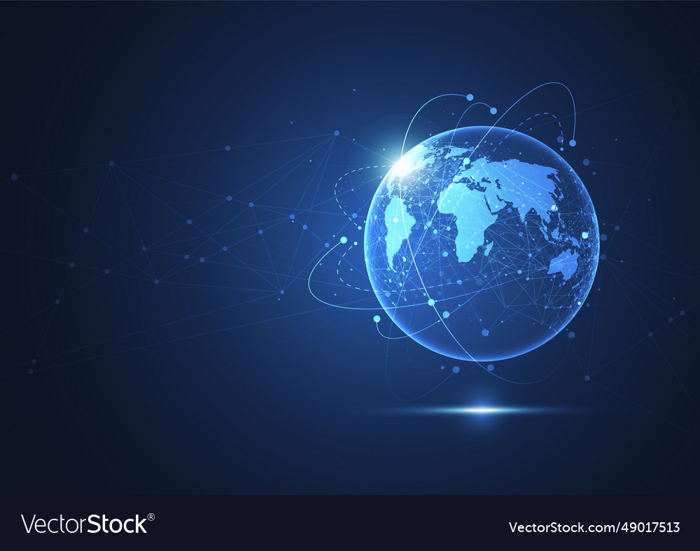 Global network connection world map point Vector Image