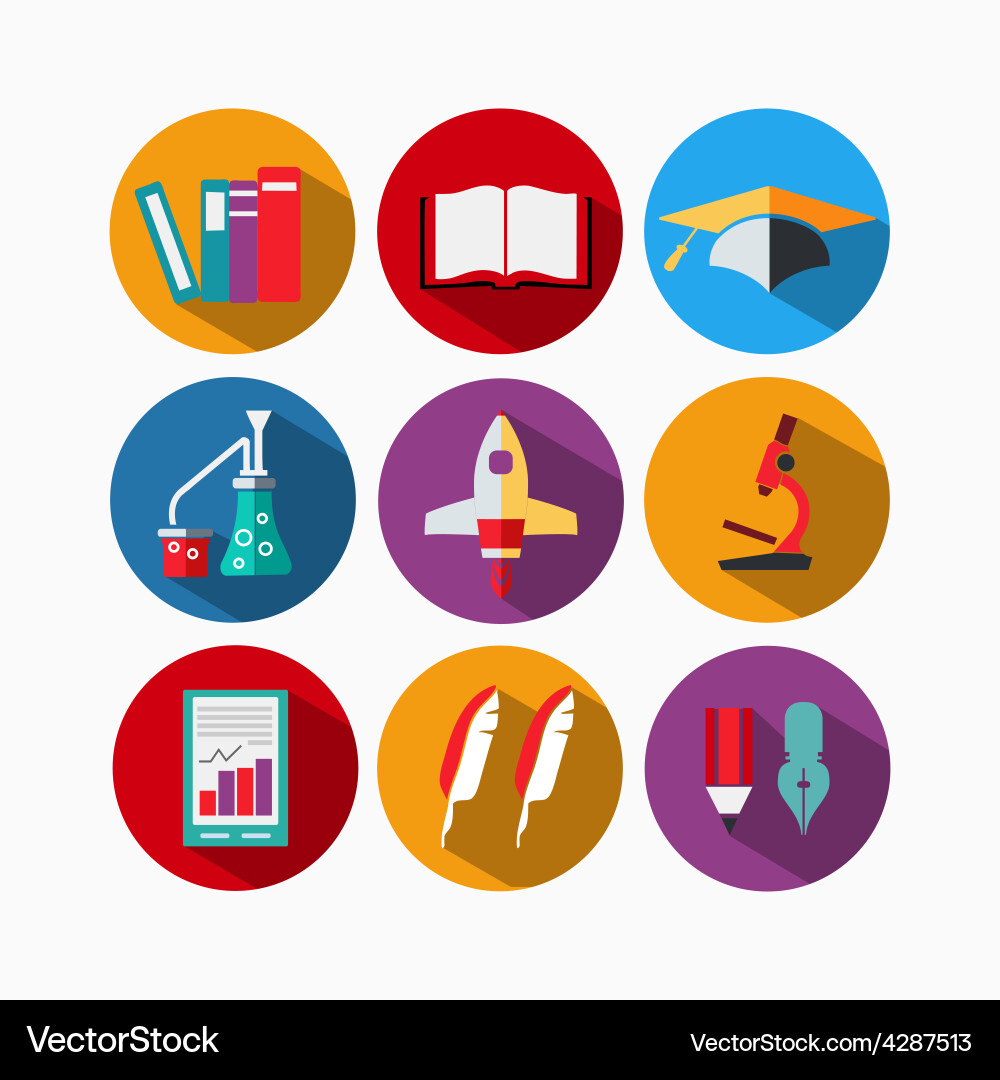 Icons flat Royalty Free Vector Image - VectorStock