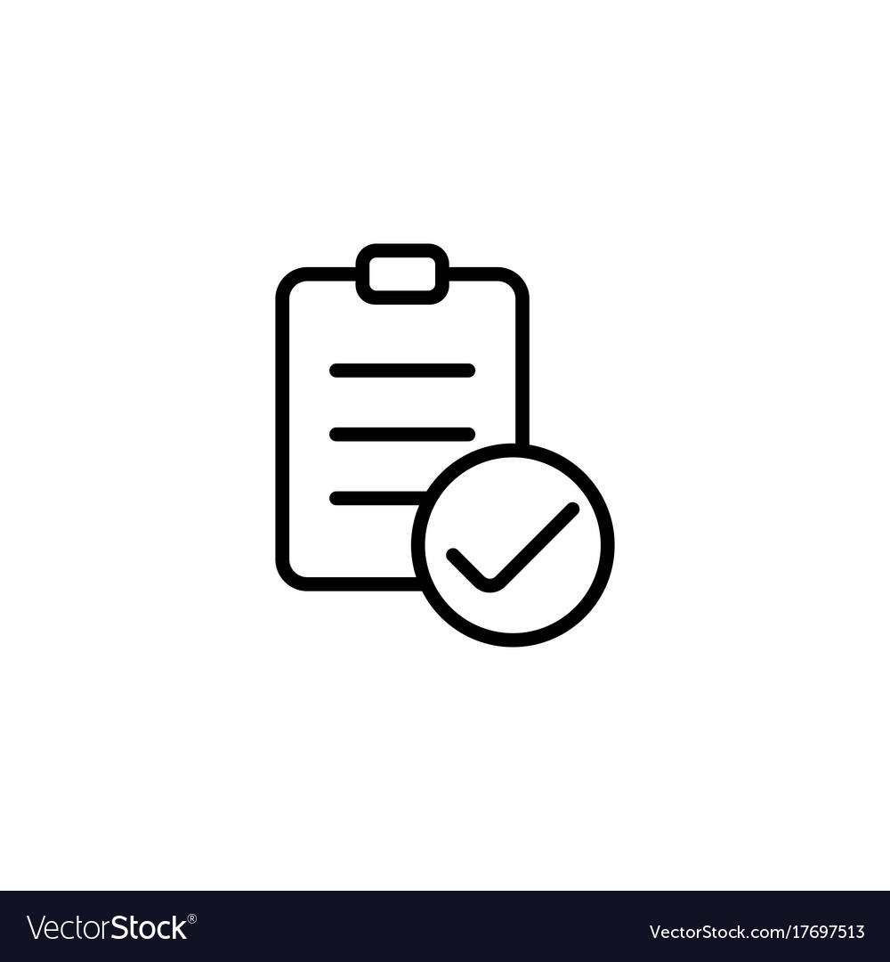 Line checklist on white background Royalty Free Vector Image