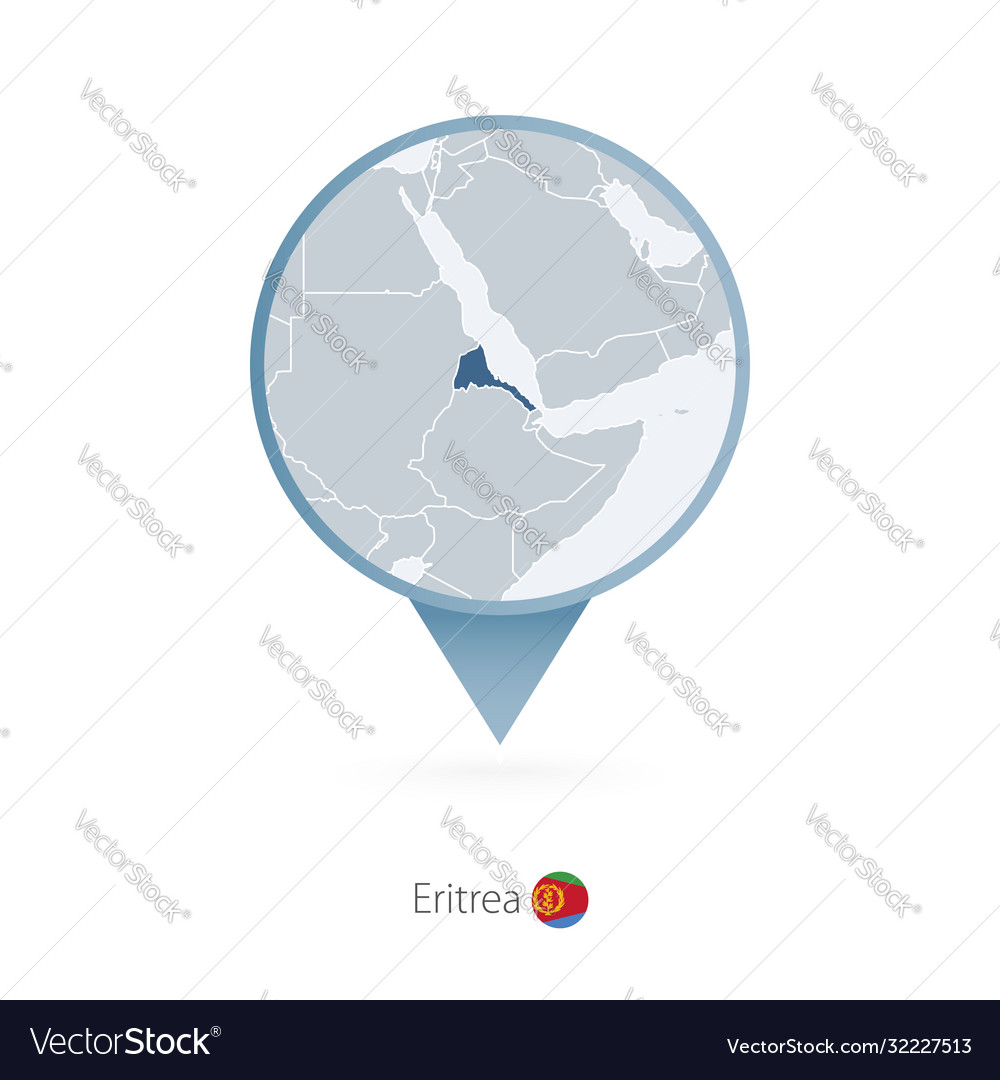 Map pin with detailed eritrea