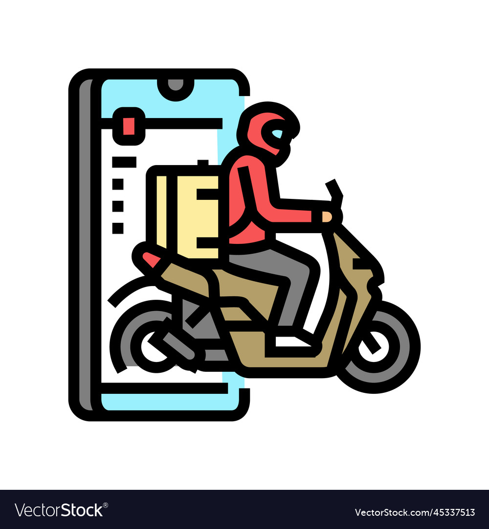 Mobile app courier color icon