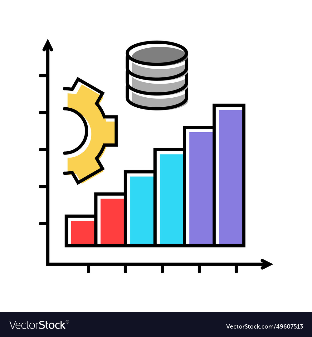 Performance tuning database color icon vector image Performance tuning database color icon