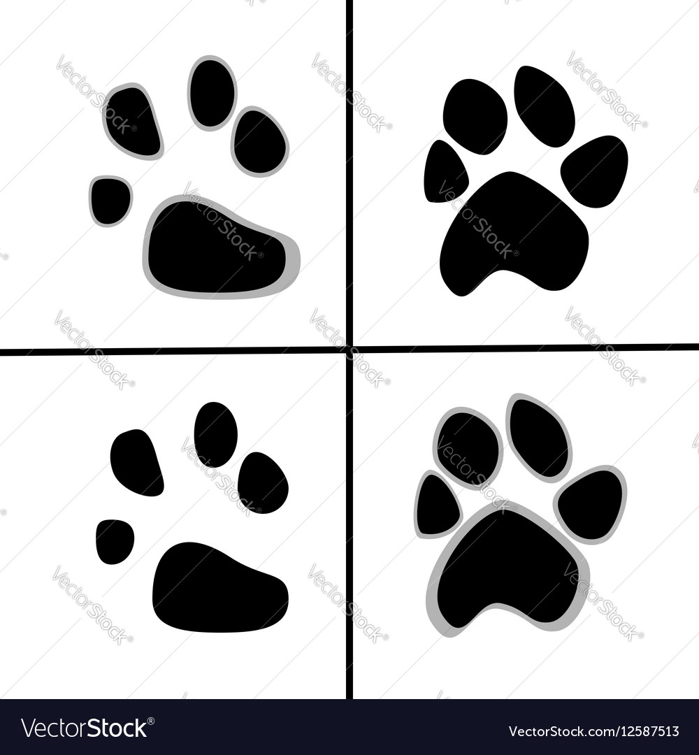 Prints of animal paws flat style