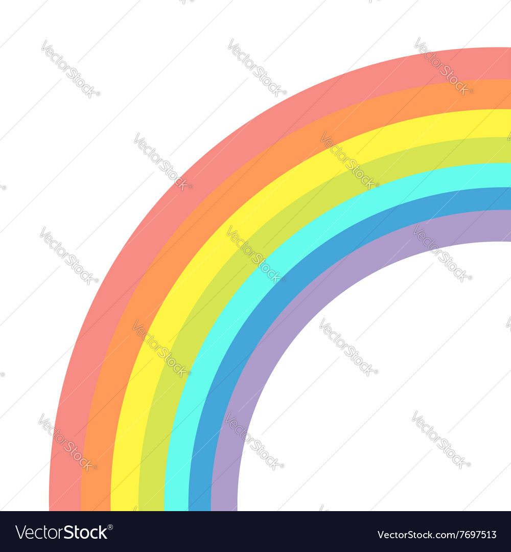 Rainbow on white background isolated flat design