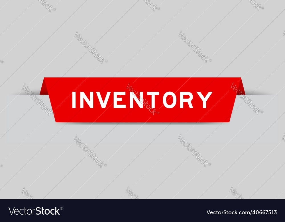 Red color inserted label with word inventory