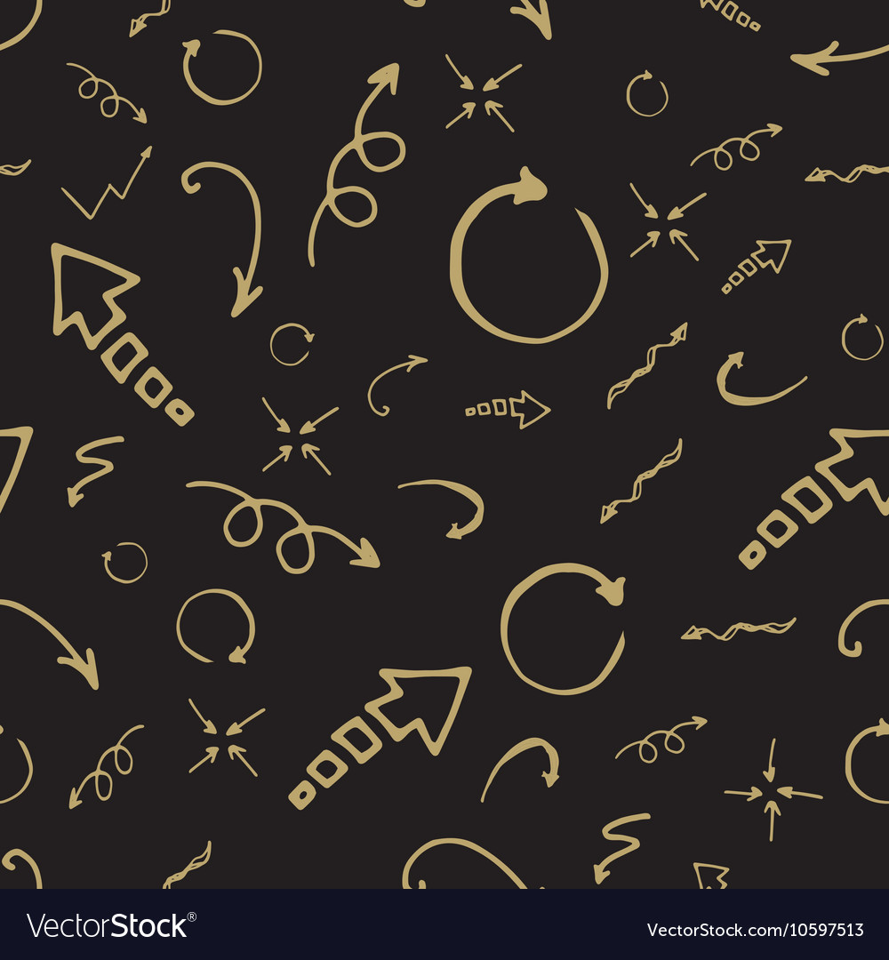 Seamless doodle ink pointer and arrow pattern