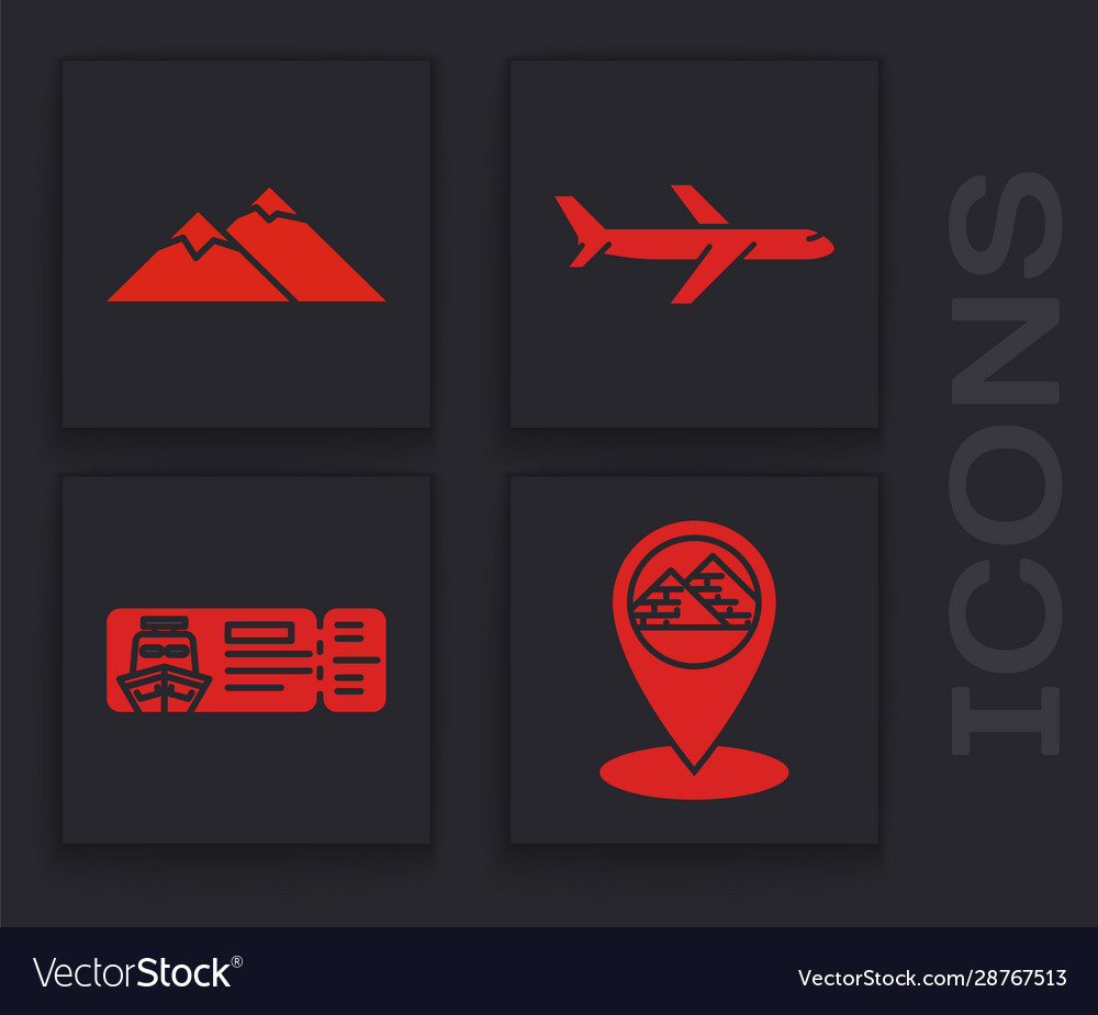 Set map pointer with egypt pyramids mountains Vector Image Set map pointer with egypt pyramids mountains