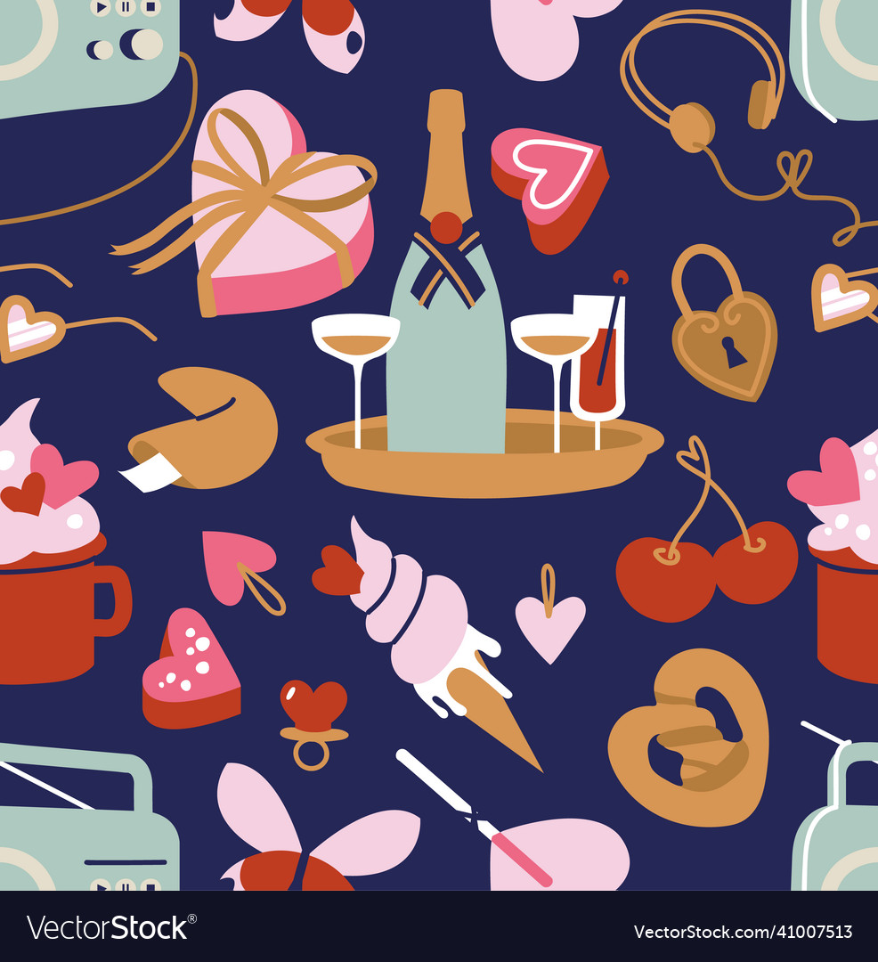 Set of cute objects and icons vector image Set of cute objects and icons