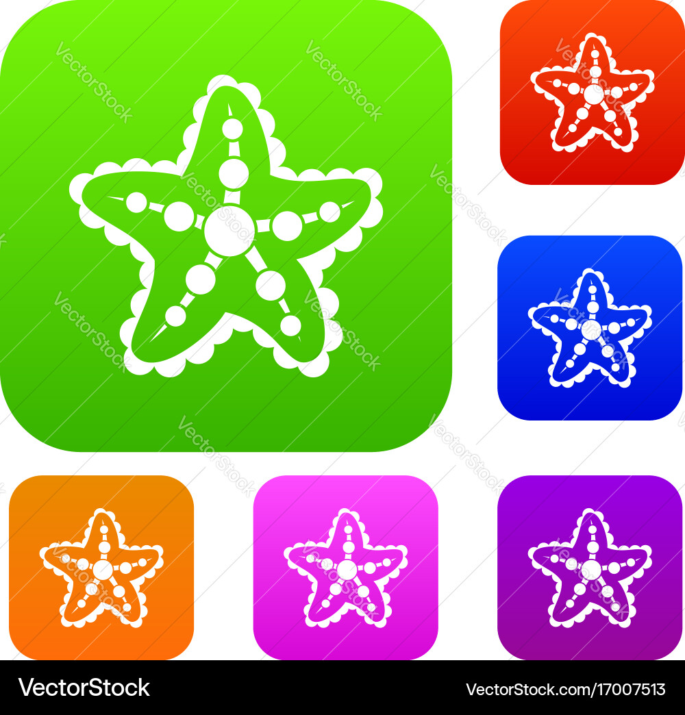 Starfish set collection Royalty Free Vector Image