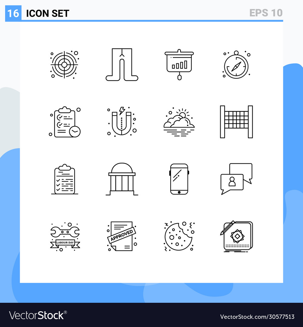 Stock icon pack 16 line signs and symbols