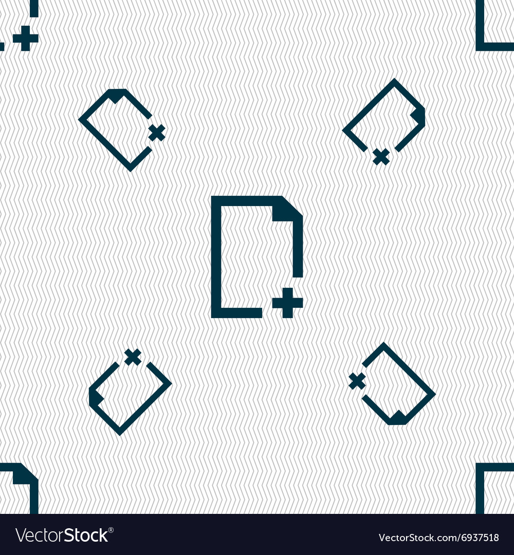 Add file icon sign seamless pattern with geometric