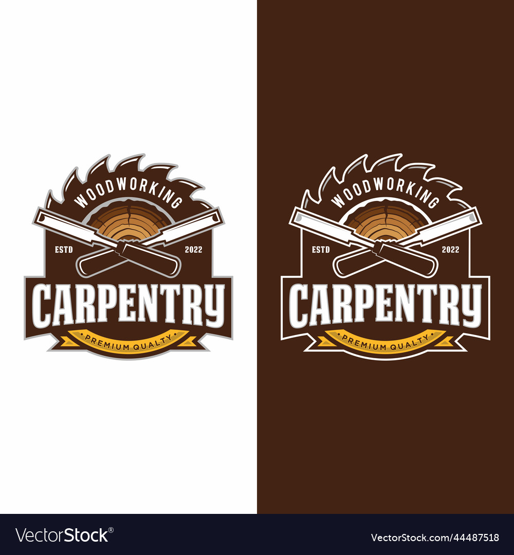 Carpentry logo design template Royalty Free Vector Image