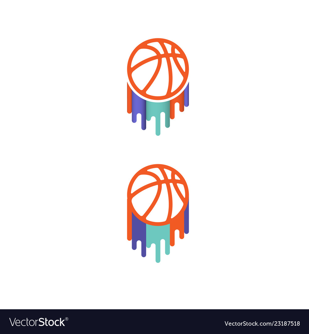 Color basketball brush symbols Royalty Free Vector Image