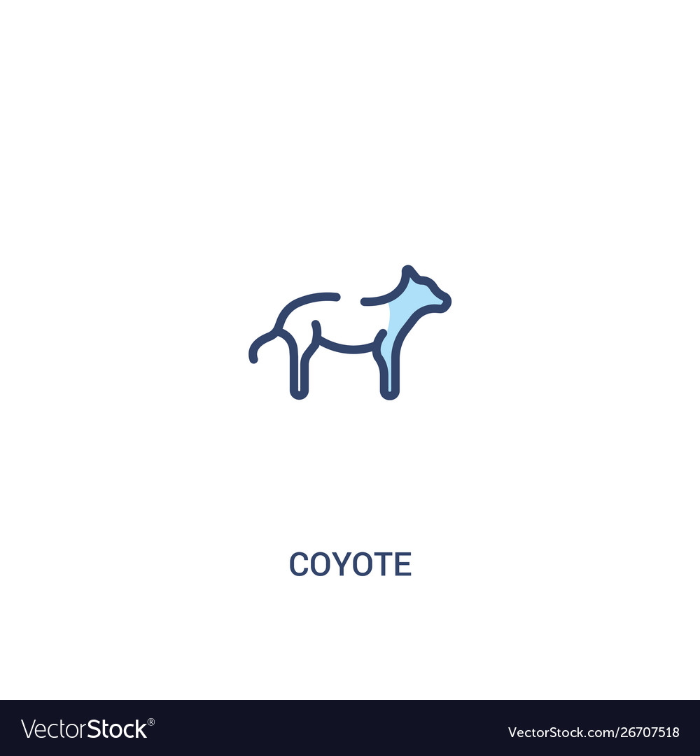 Coyote concept 2 colored icon simple line element vector image Coyote concept 2 colored icon simple line element