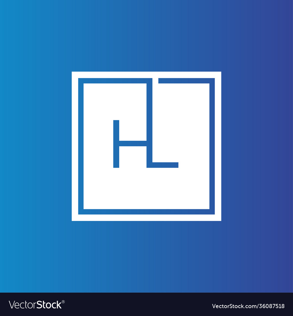 Creative initial letter hl square logo design