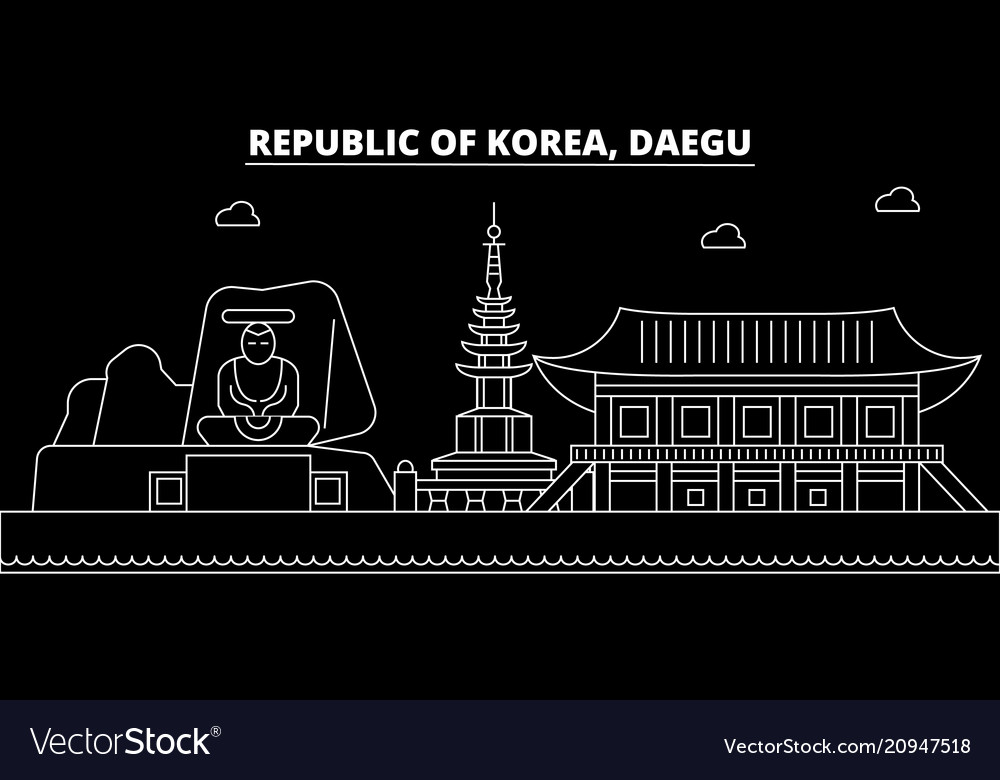 Daegu silhouette skyline south korea