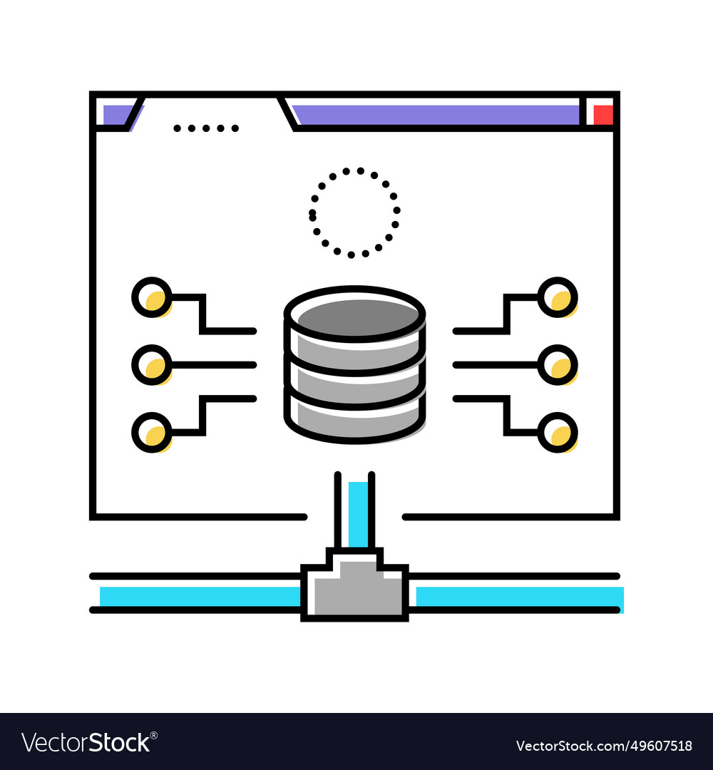 Database connectivity color icon vector image Database connectivity color icon