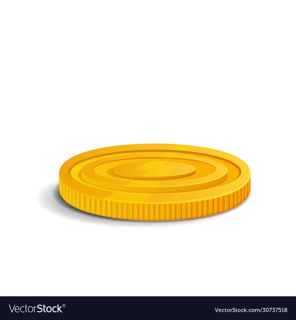 Golden coin colorful glossy money realistic game