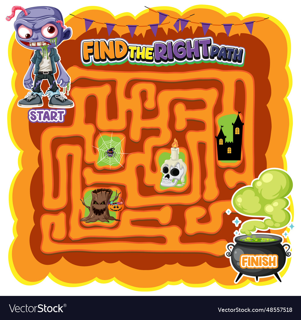 Halloween zombie maze game template