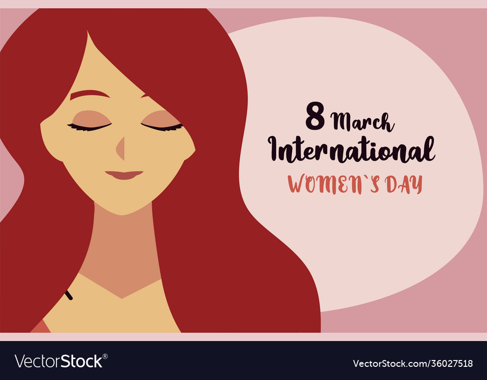 International womens day portrait cartoon woman Vector Image