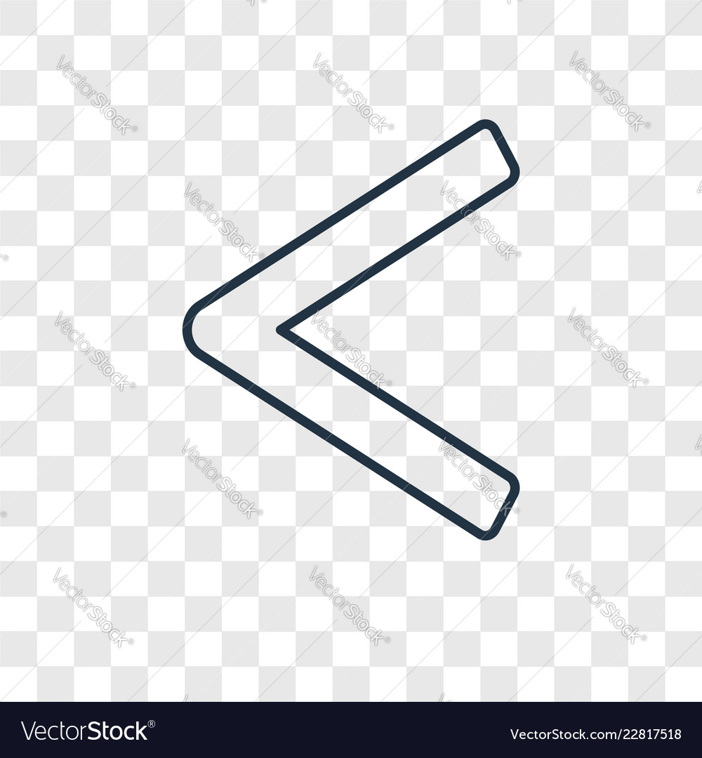 Left arrow concept linear icon isolated