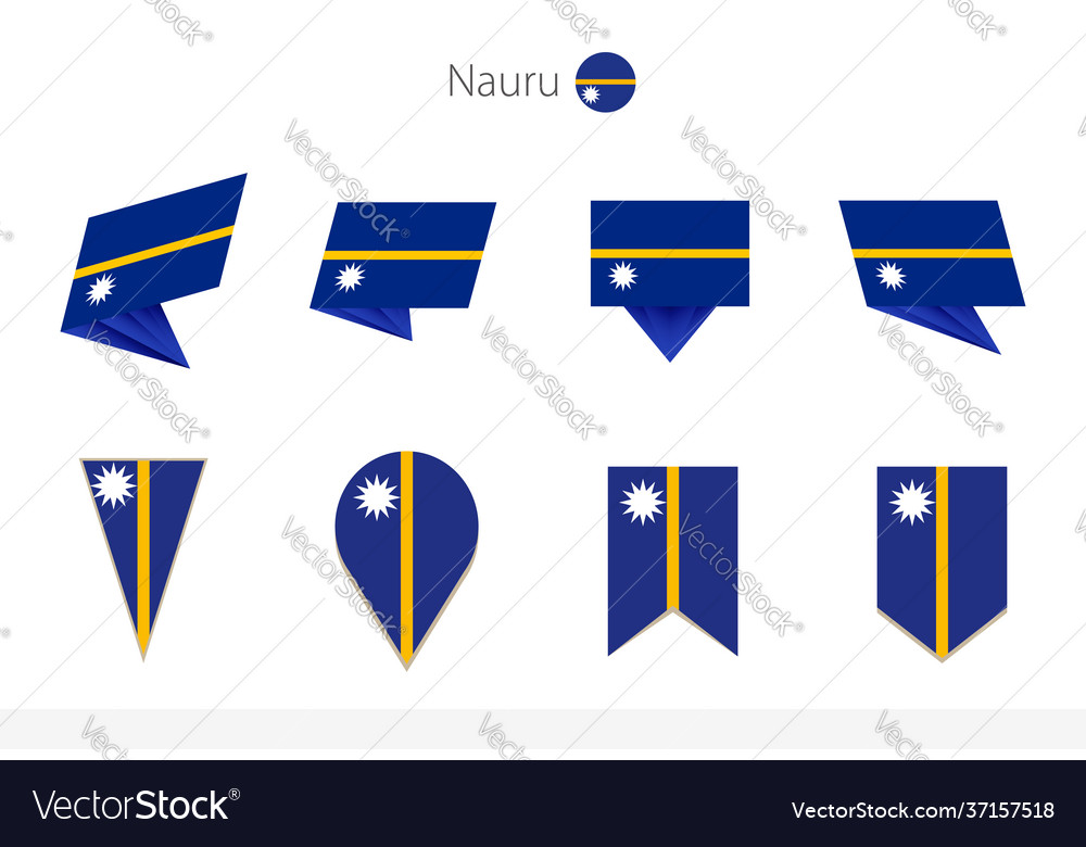 Nauru national flag collection eight versions