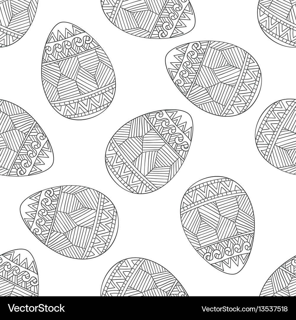Seamless pattern with doodle easter eggs Vector Image