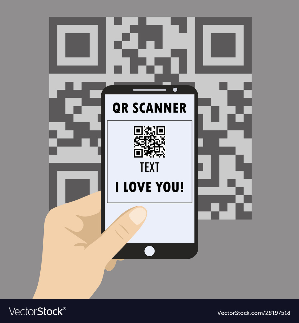 Smartphone concept with a qr code scanning