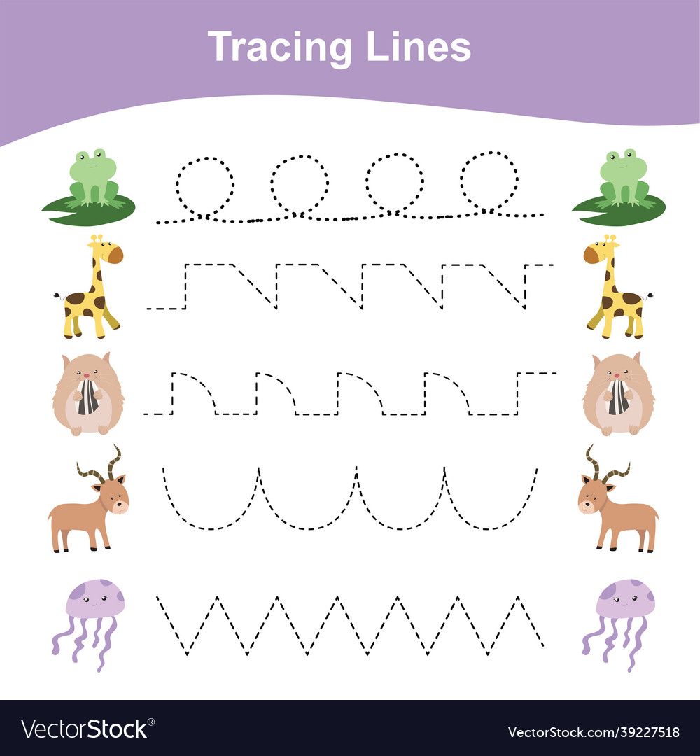 Tracing lines game animals edition