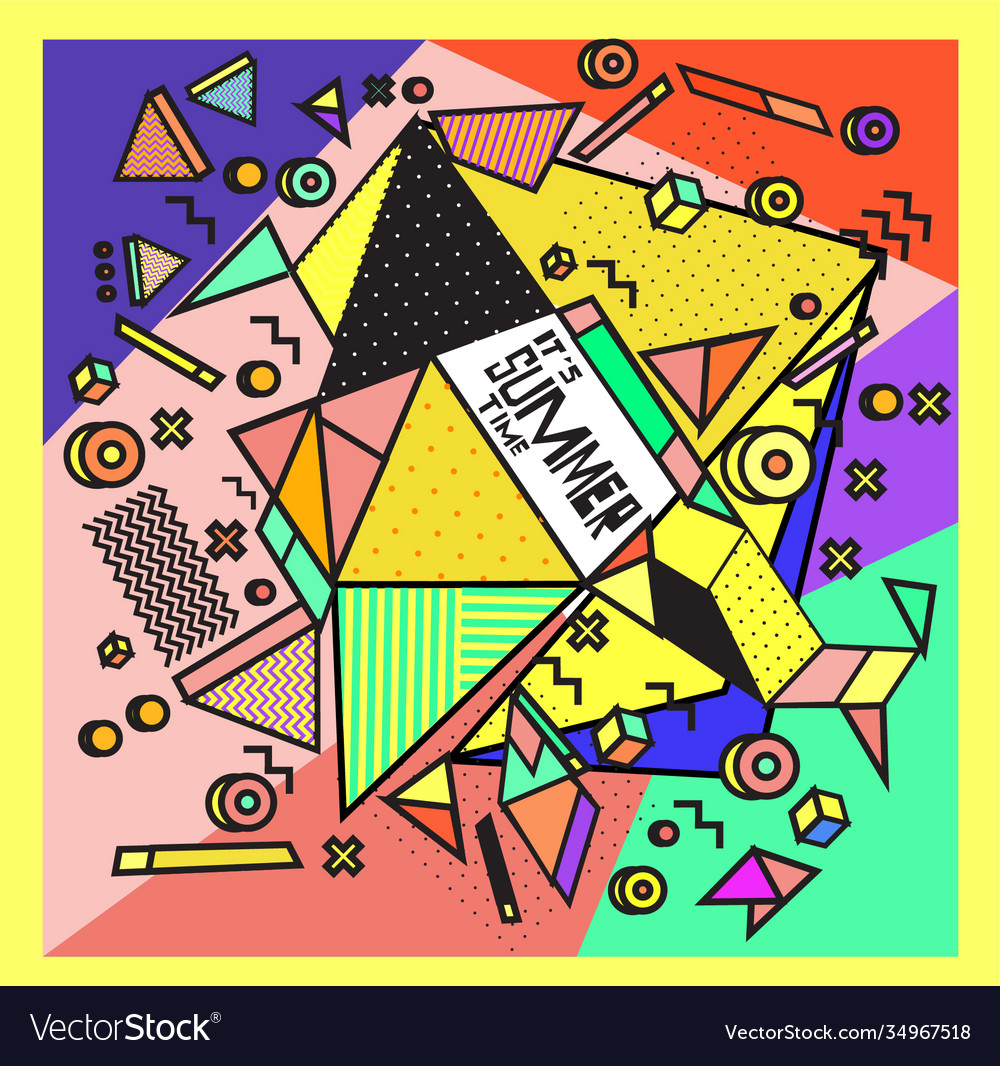 Triangle geometric forms for summer design event Vector Image Triangle geometric forms for summer design event